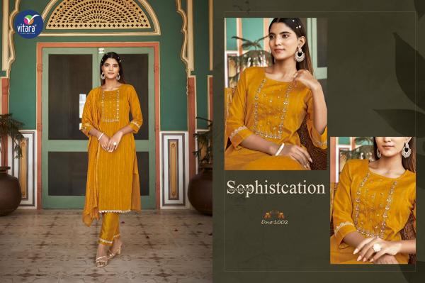 Vitara Riwaz Self Weaving Jacquard Kurti With Bottom Dupatta Collection